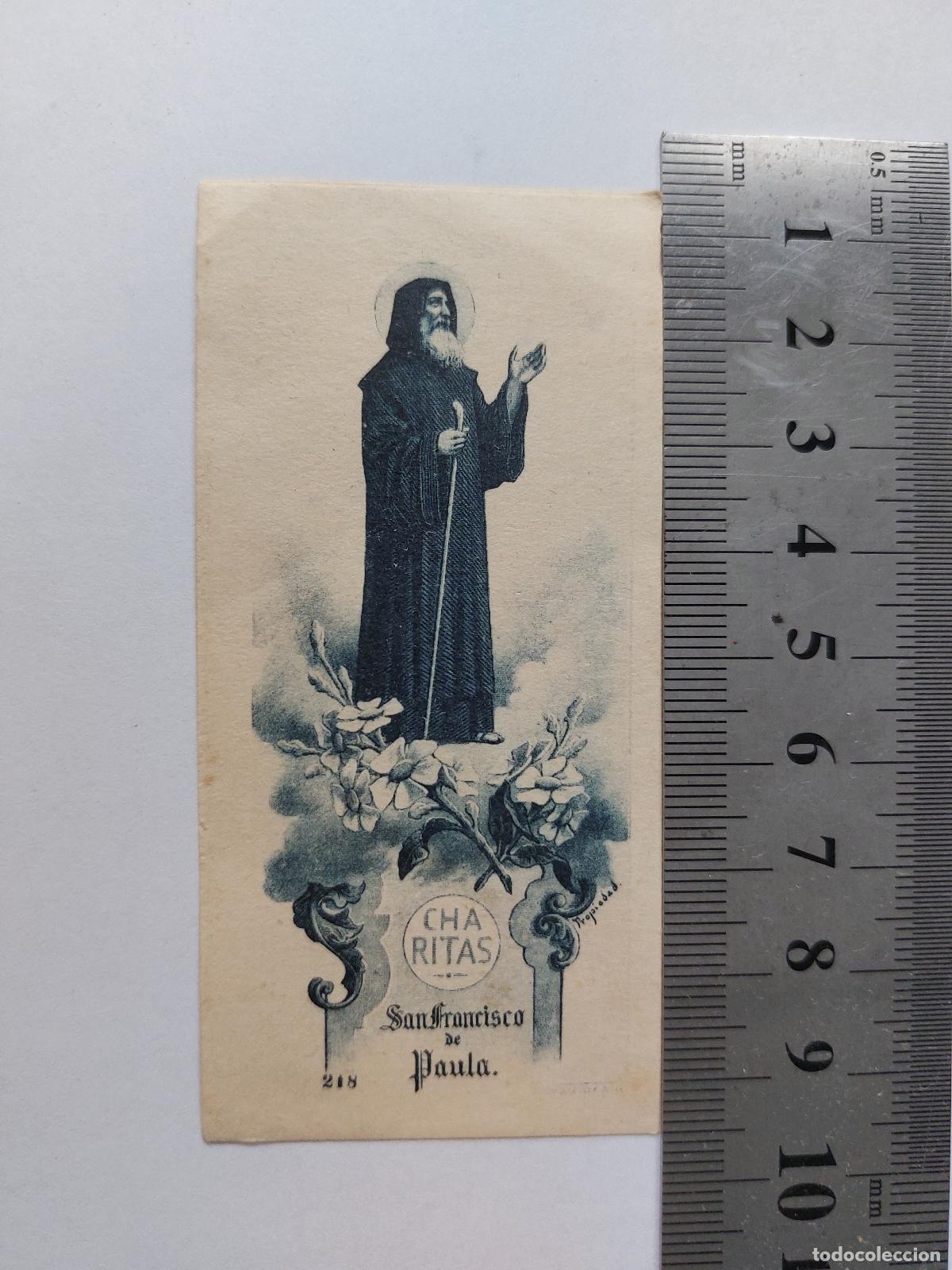 Postales: Estampa con imagen de San Francisco de Paula