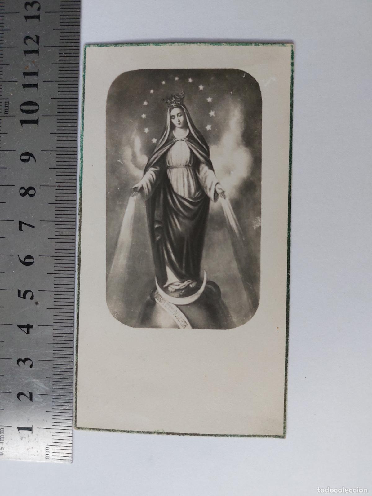 Postales: Estampa con imagen de la Virgen Mar&iacute;a de devoci&oacute;n religiosa