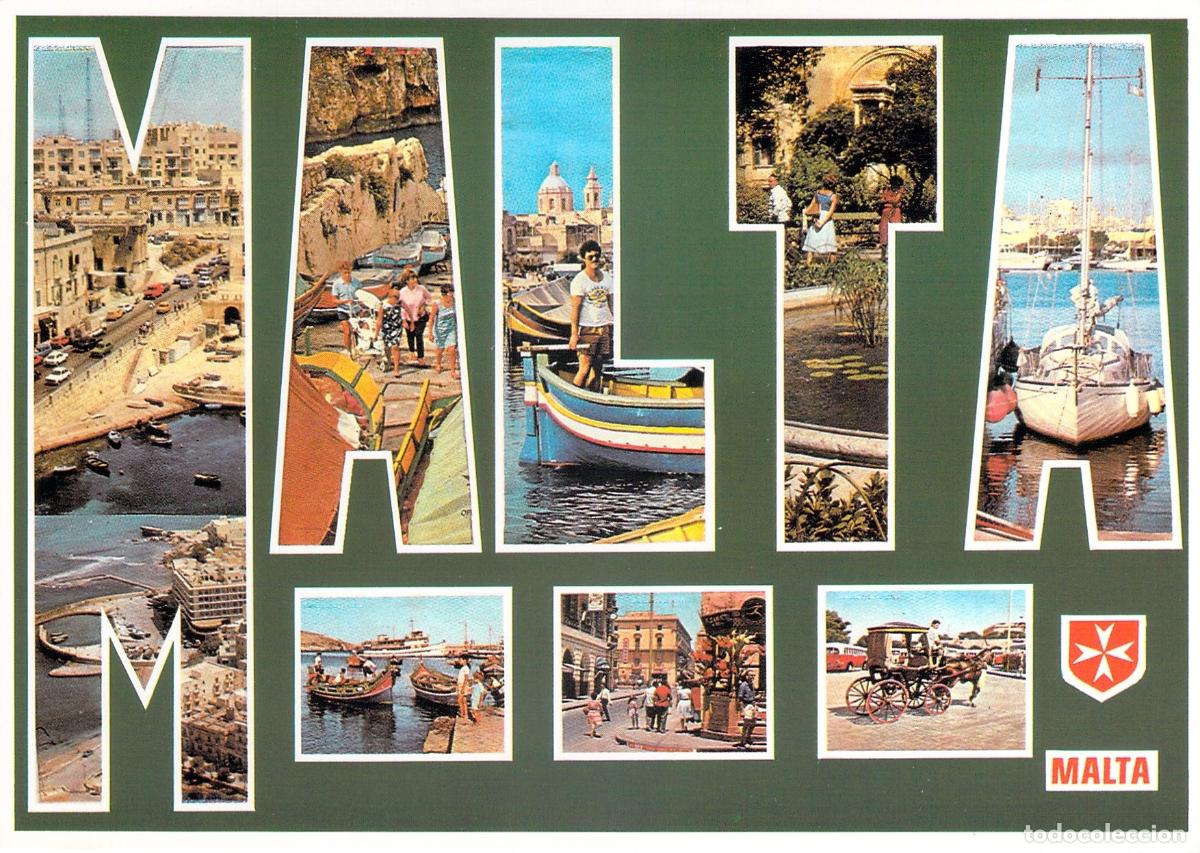 Postales: Postal de Malta, vistas m&uacute;ltiples de la isla mediterr&aacute;nea
