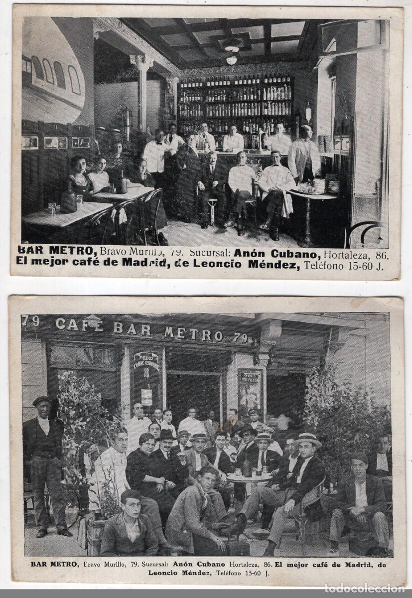 Postales: 2 FOTOS DEL BAR METRO. MADRID. TARJETA POSTAL. PUBLICIDAD.