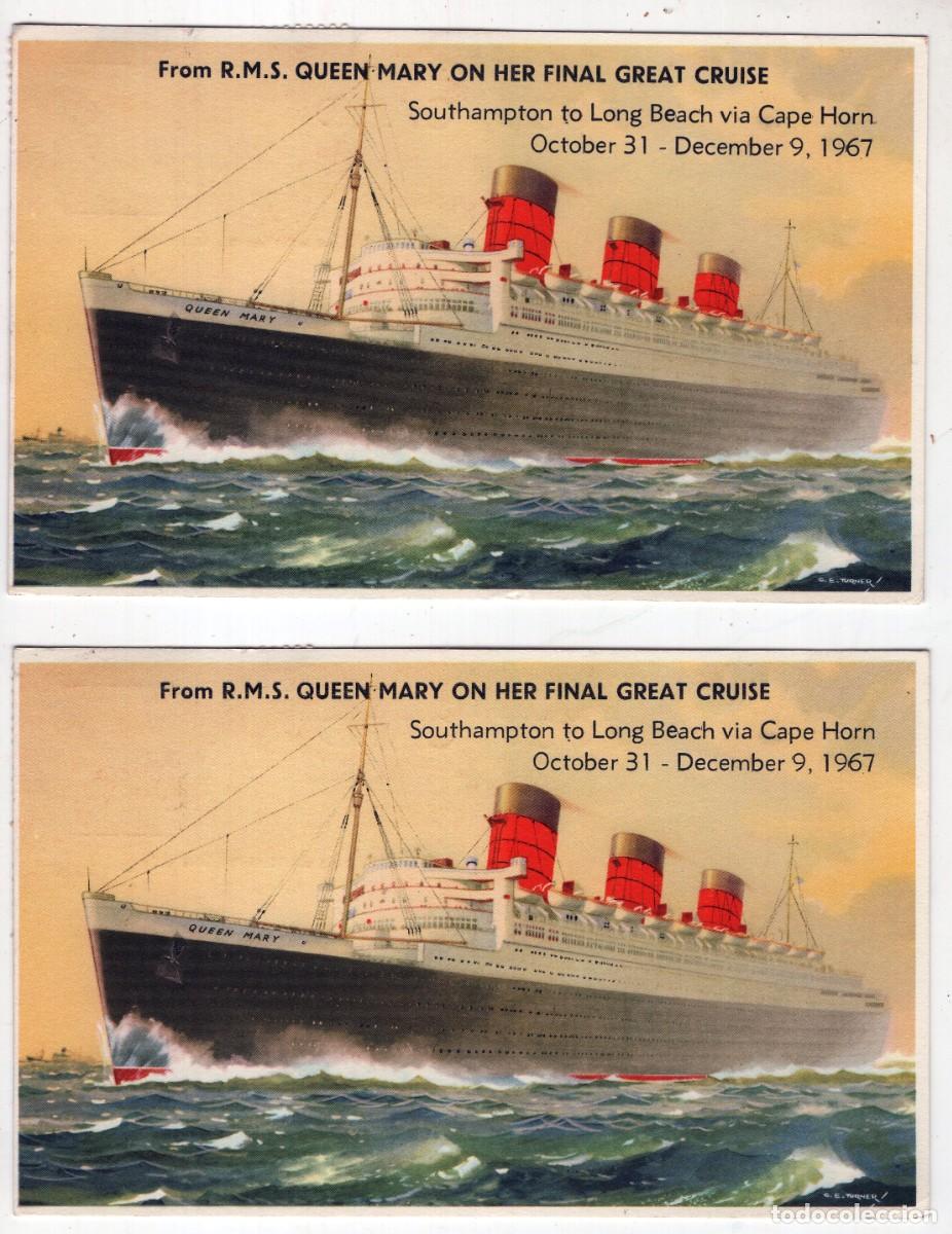 Postales: BARCO QUEEN MARY. 2 POSTALES.