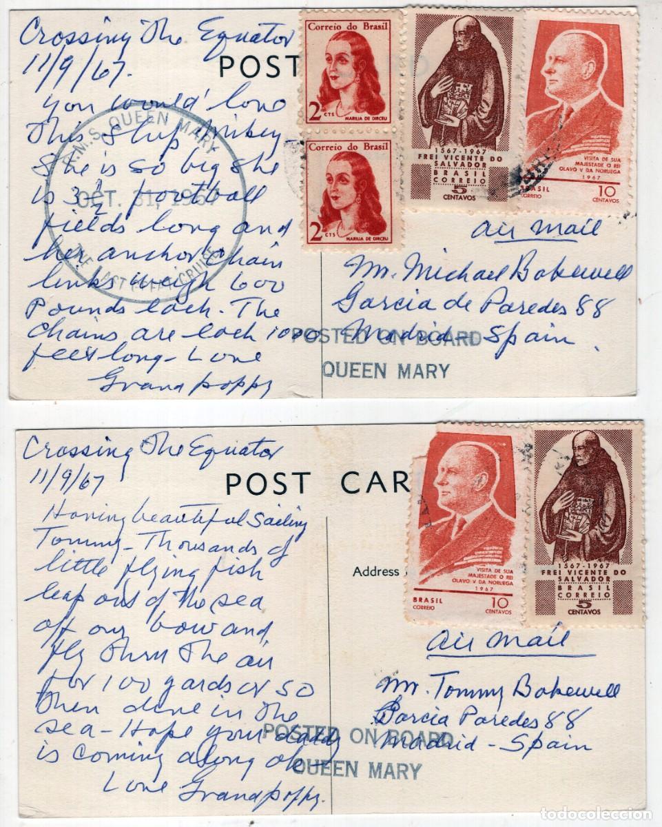 Postales: BARCO QUEEN MARY. 2 POSTALES. - Foto 2