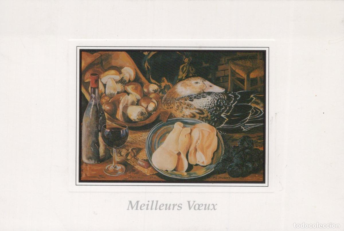 Postcards: France Nature Morte Gibier Foie Gras Champignons Vin Carte Unposted *YAB054
