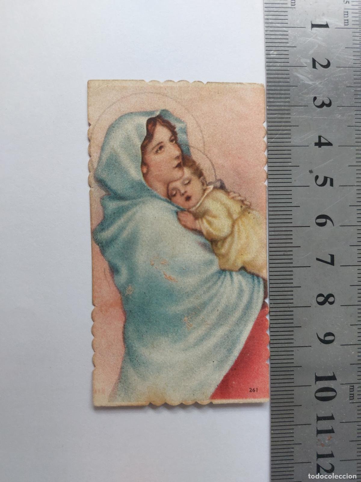 Postales: Estampa de arte religioso con imagen de la Virgen Mar&iacute;a y el Ni&ntilde;o Jes&uacute;s