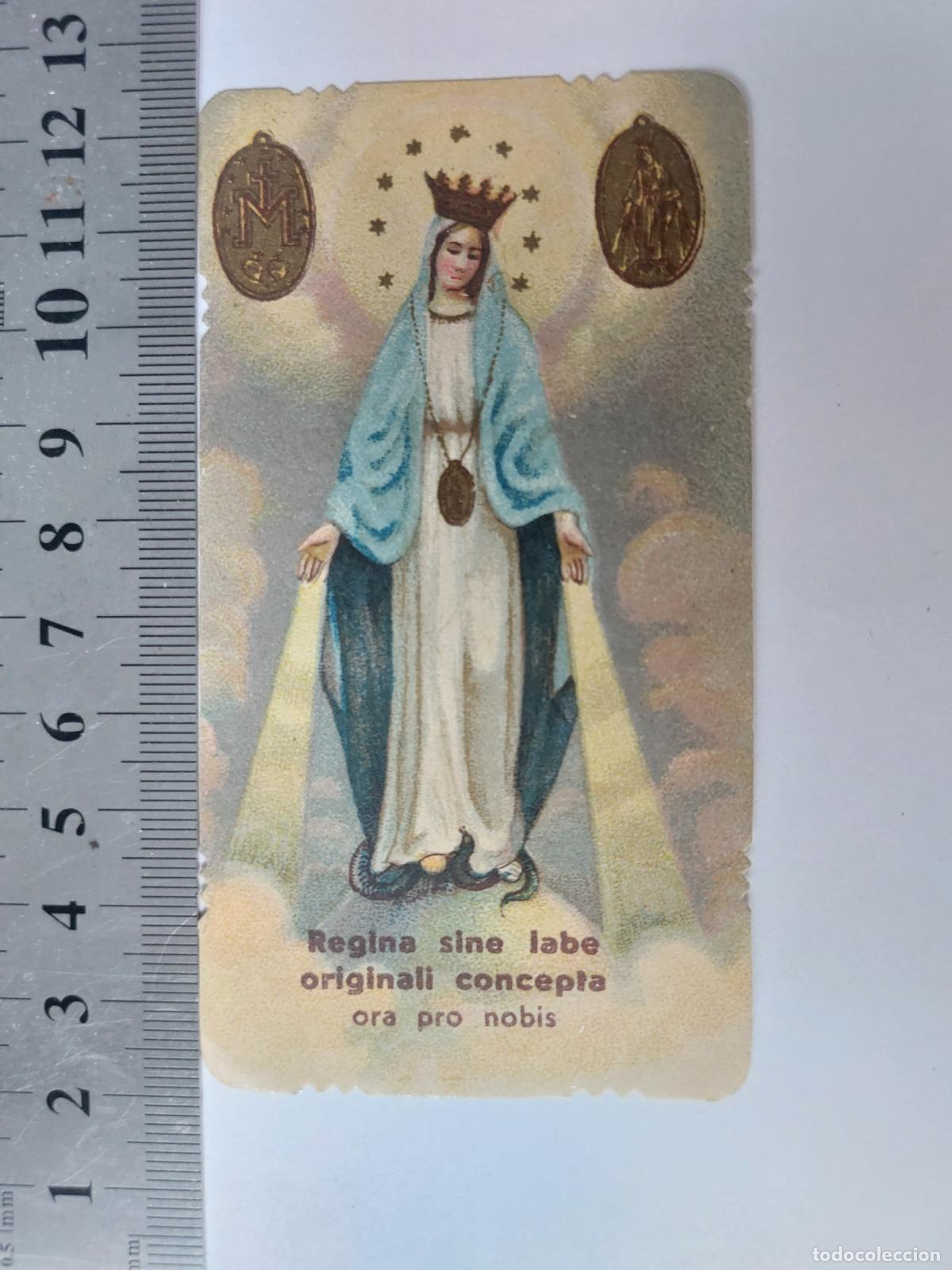 Postales: Estampa de la Virgen Mar&iacute;a Regina Sine Labe Originali Concepta