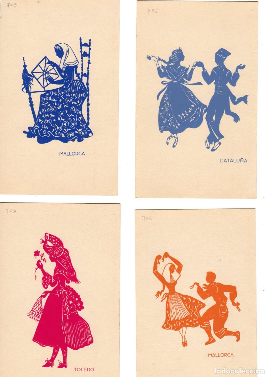 Postales: LOTE DE 21 POSTALES SERIGRAFIADAS, SERIE SILUETAS RECORTADAS