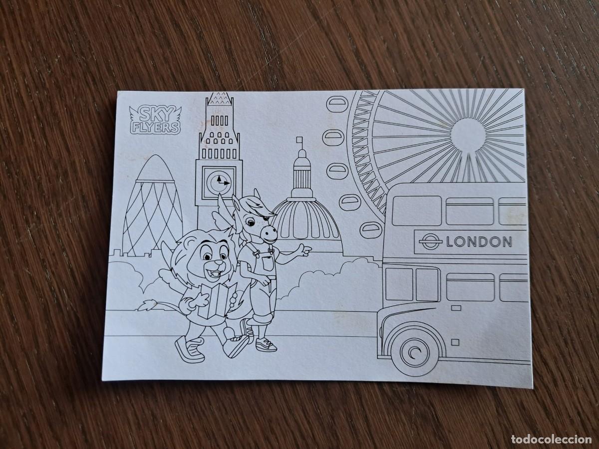 Postales: postal para colorear, sky flyers. imagen de Londres.