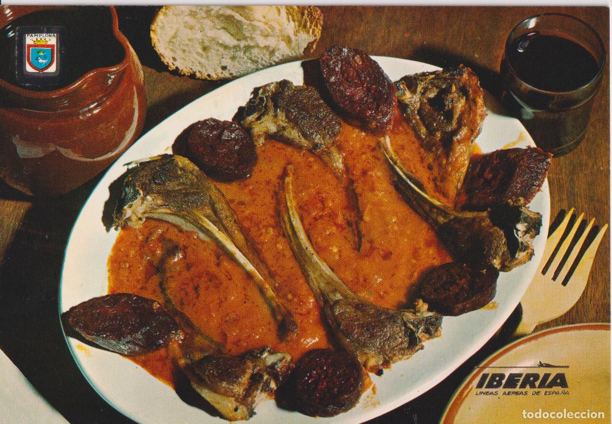 Postales: PLATO T&Iacute;PICO: COSTILLAS A LA NAVARRESA - EDITA IBERIA - S/C