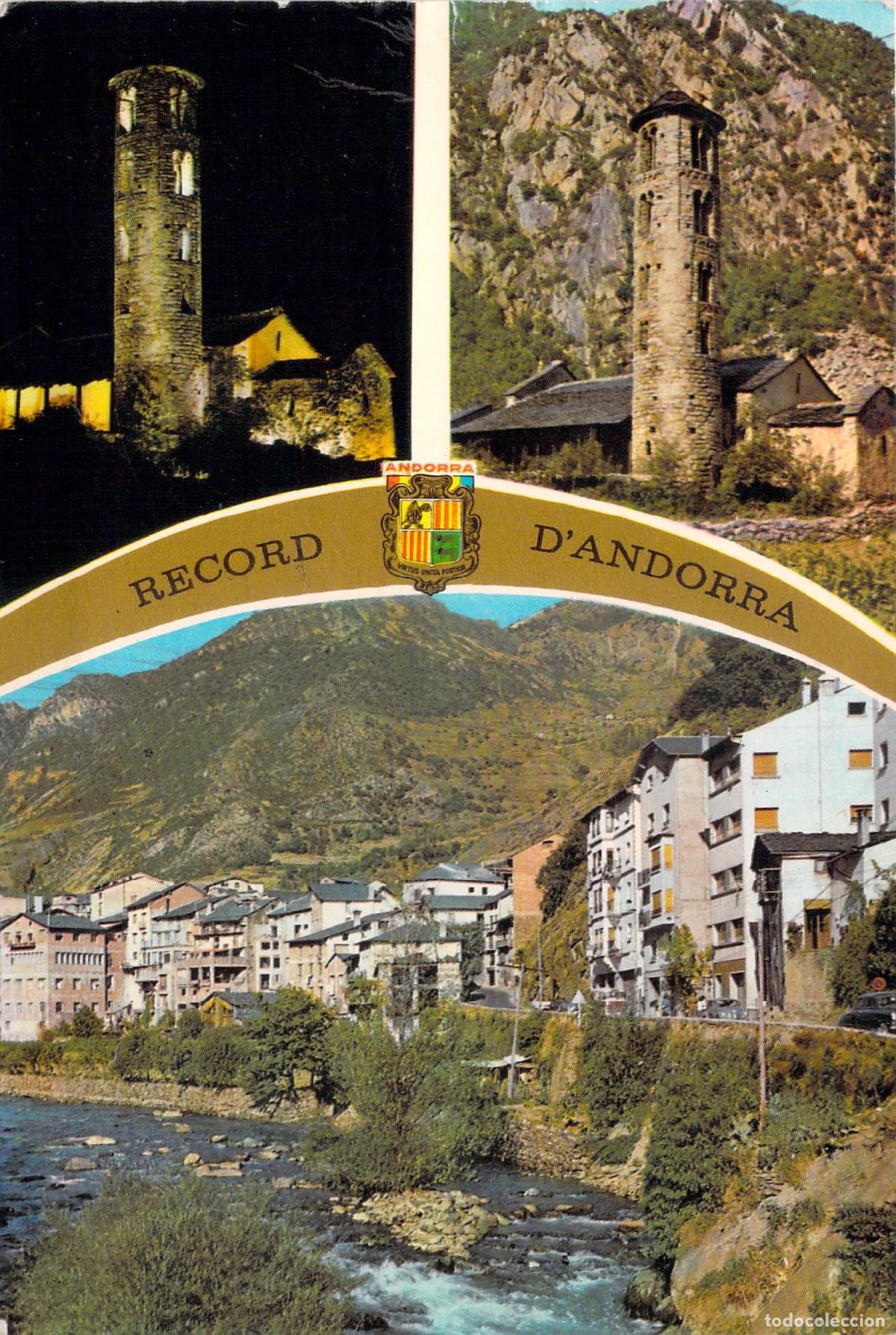 Postales: Postal de Santa Coloma Andorra Iglesia Rom&aacute;nica y Paisaje Urbano