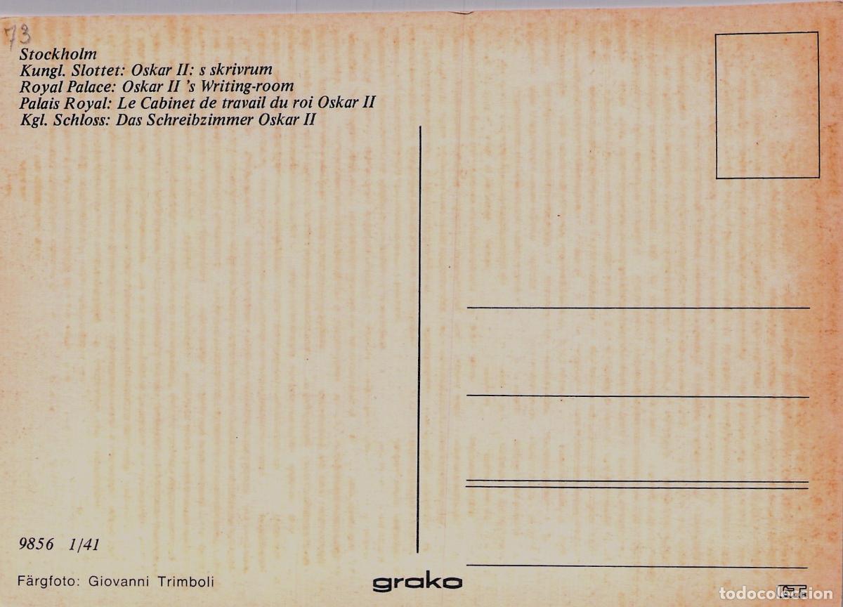Postales: Postal del Despacho del Rey Oscar II en el Palacio Real de Estocolmo - Foto 2