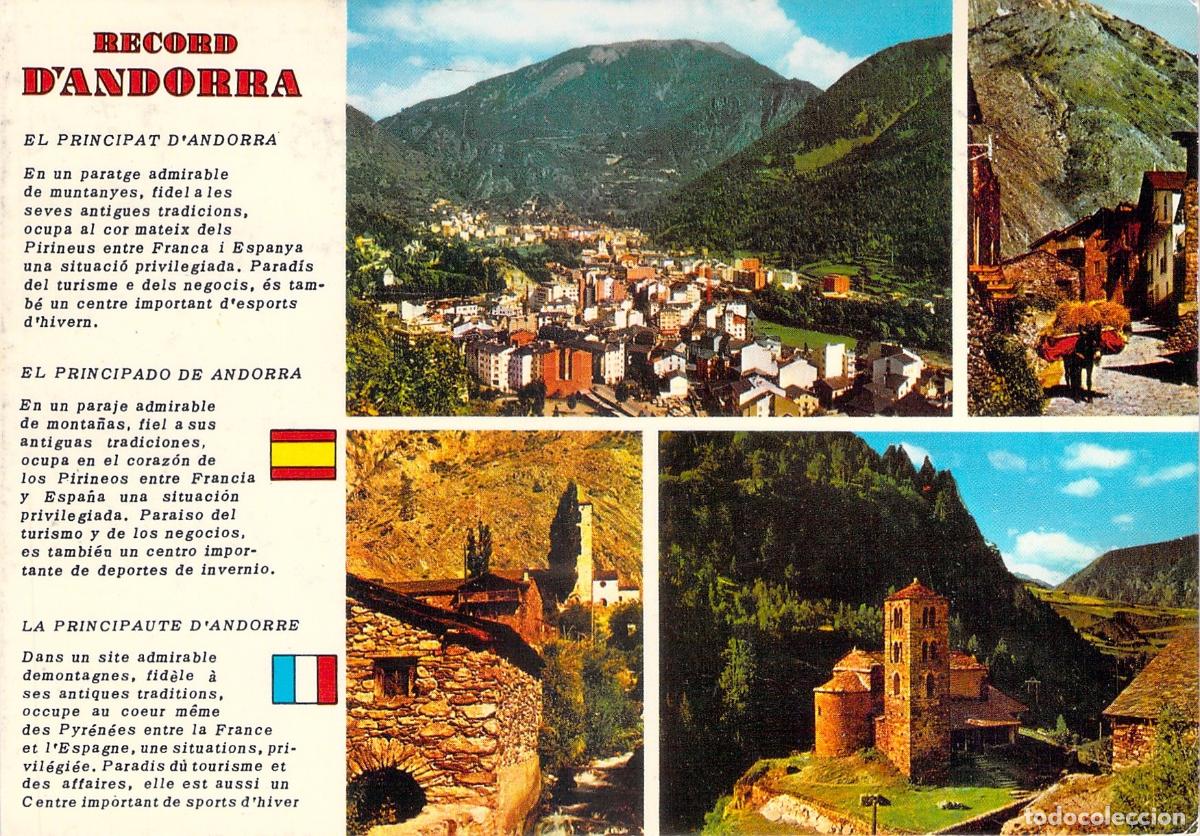Postales: Postal de los Valles de Andorra con paisajes monta&ntilde;osos