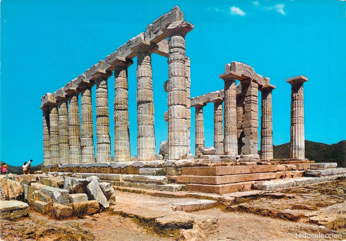 Postales: Postal del Templo de Poseid&oacute;n en Sounion, Grecia