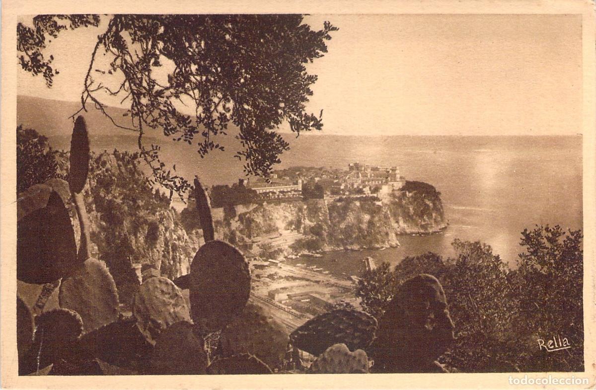 Postales: Postal de Le Rocher en M&oacute;naco, vista panor&aacute;mica de la Costa Azul