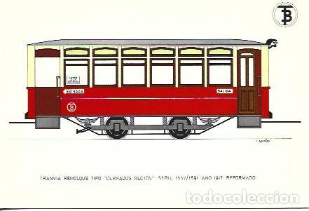 Postales: POSTAL A7121: Tranvia remolque tipo Cerrados Rectos