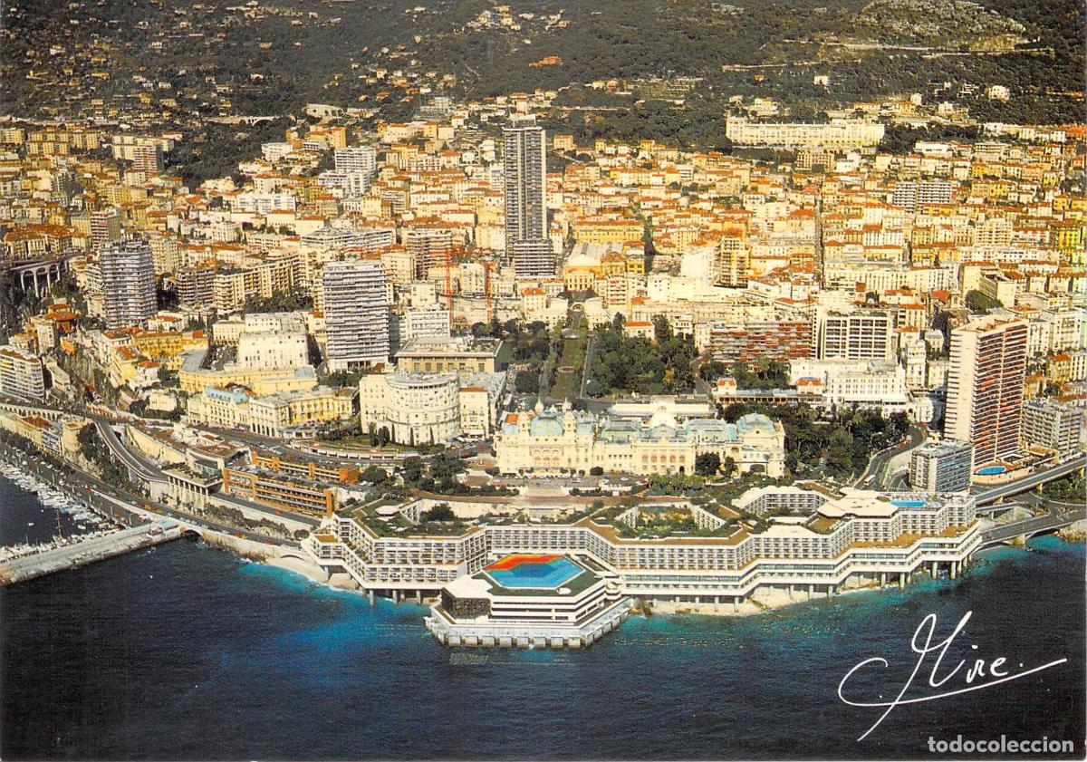 Postales: Postal de M&oacute;naco Vista A&eacute;rea del Casino y Centro de Congresos