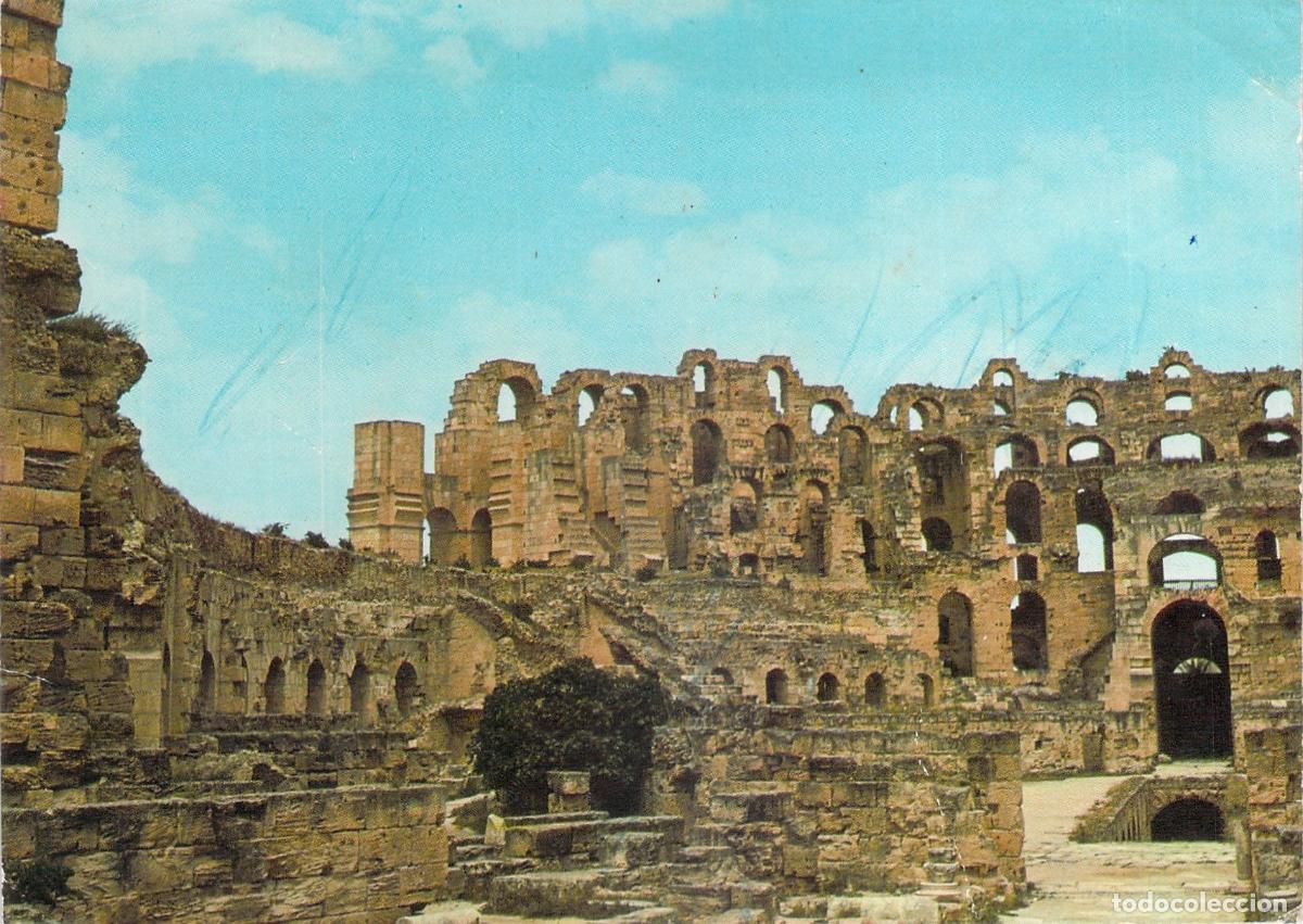Postales: Postal del Anfiteatro Romano de El Djem en T&uacute;nez