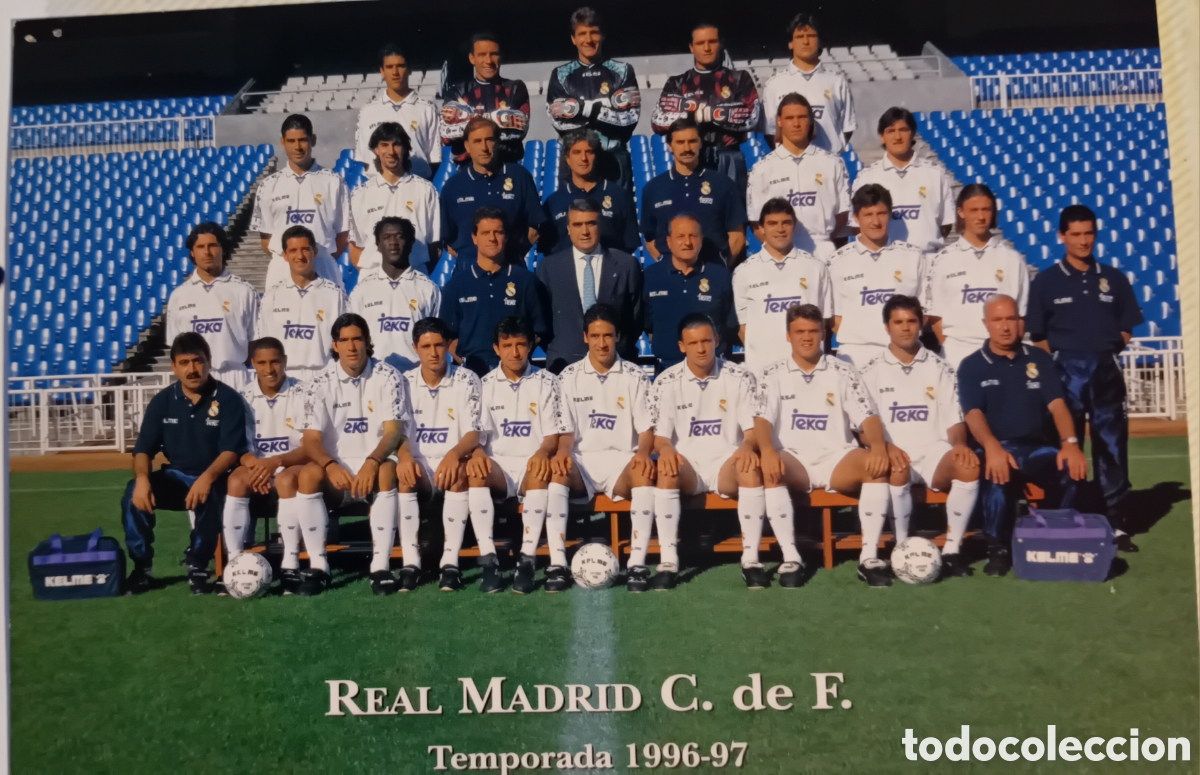 Postales: L&aacute;mina / P&oacute;ster Original Real Madrid Temporada 1996-97 - Vintage Colecci&oacute;n 15x21cm.