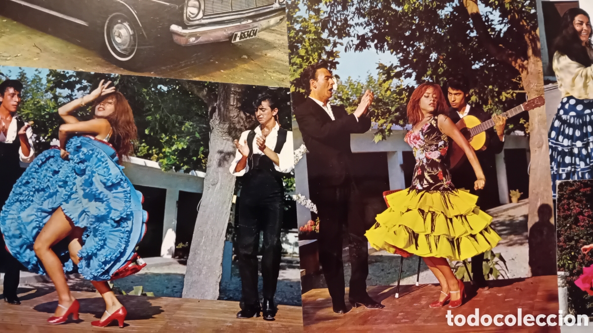Postales: Lote de postales flamencas vintage - Men&uacute;s Bodas y restaurante y publicidad &eacute;poca. A&ntilde;os 70.