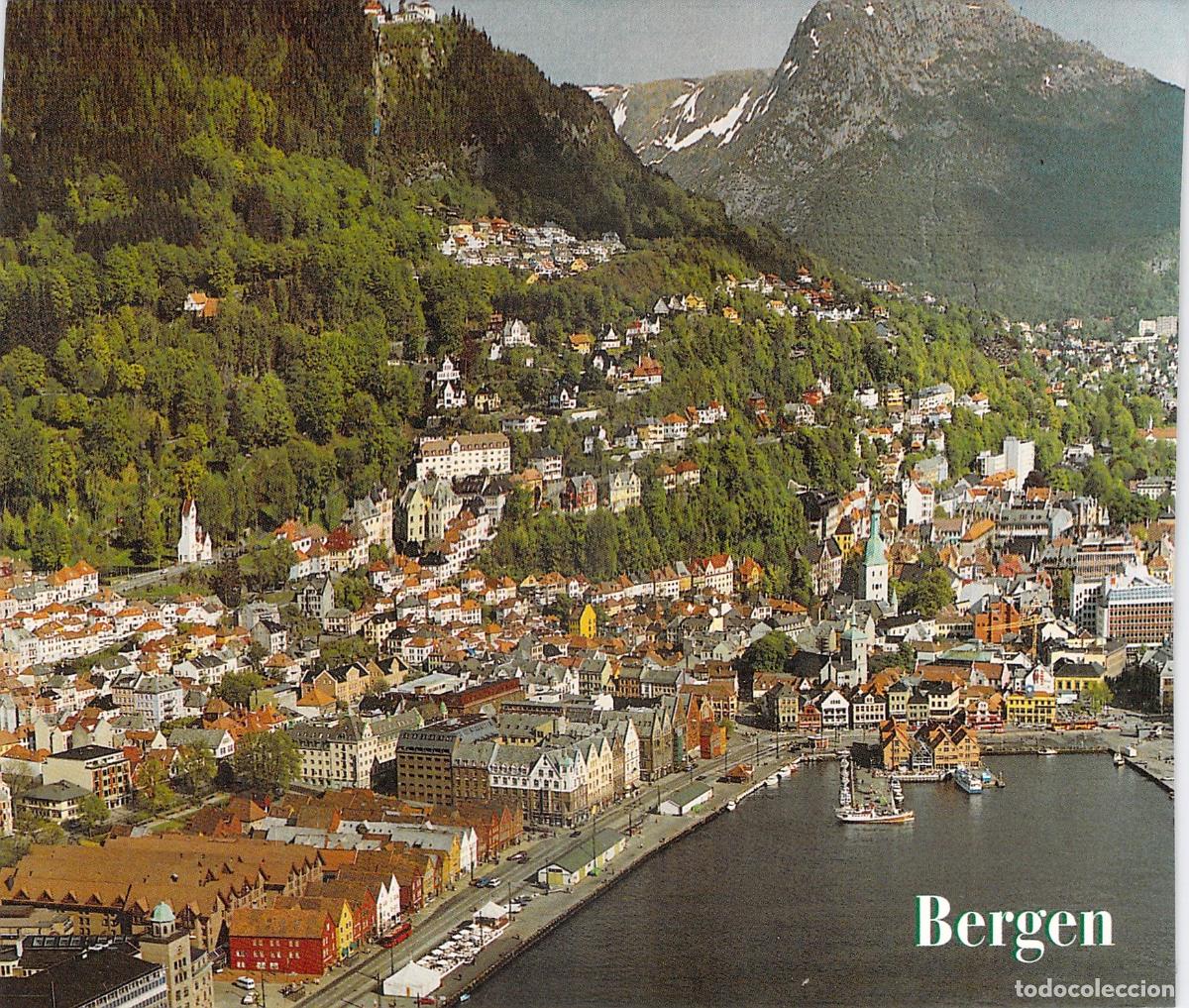 Postales: Postal de Bergen Noruega Vista Panor&aacute;mica de la Ciudad
