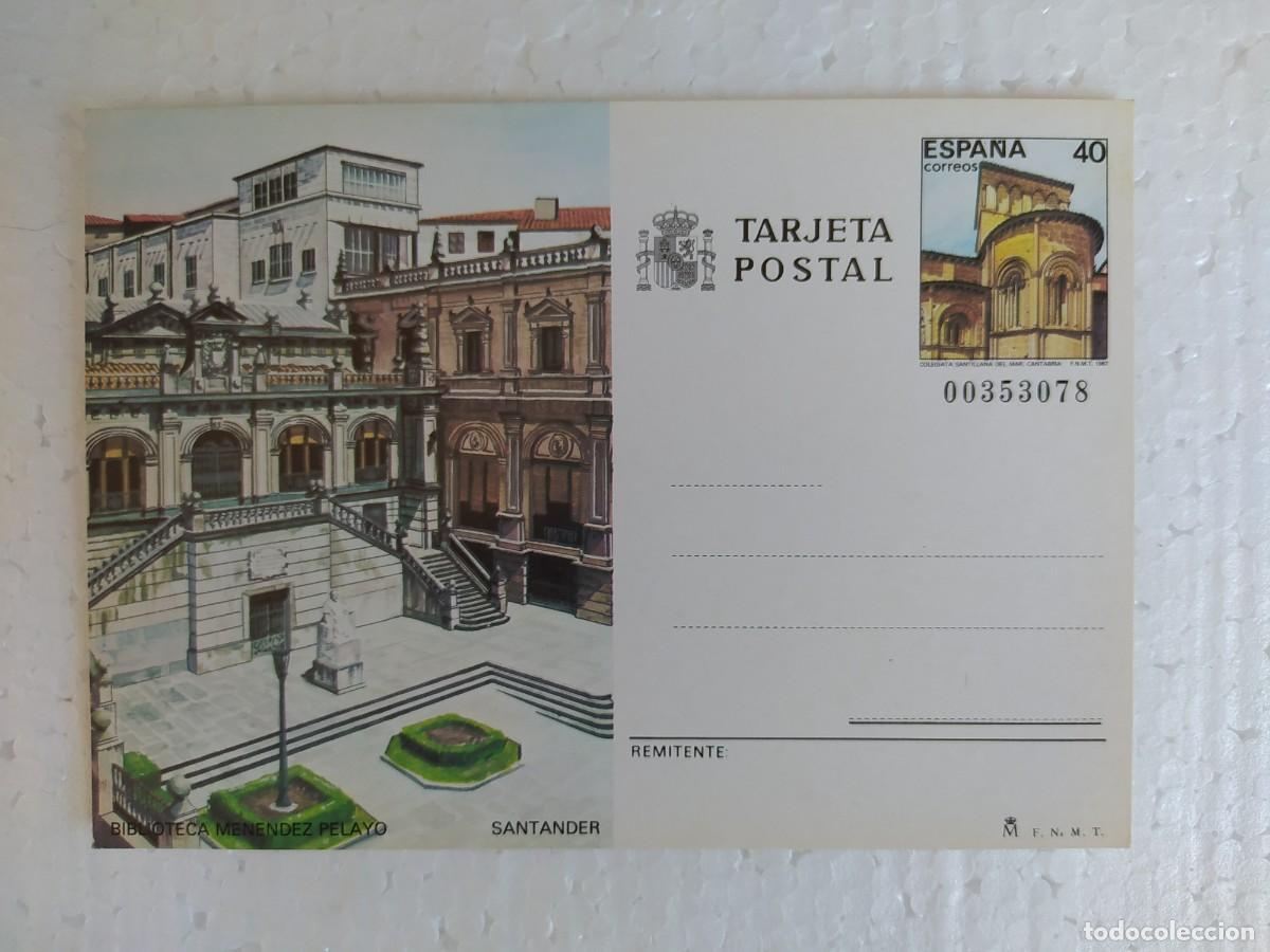 Postales: 1987 tarjeta postal entero biblioteca men&eacute;ndez pelayo Santander