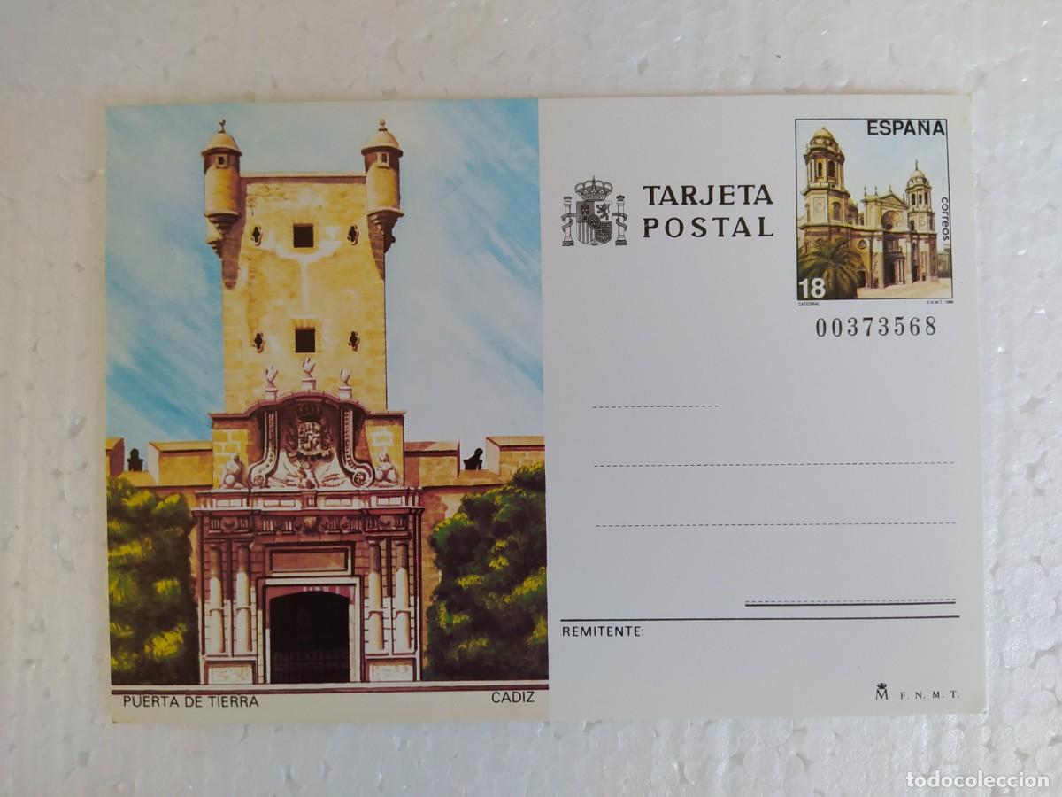Postales: 1988 tarjeta postal entero Espa&ntilde;a puerta de tierra C&aacute;diz