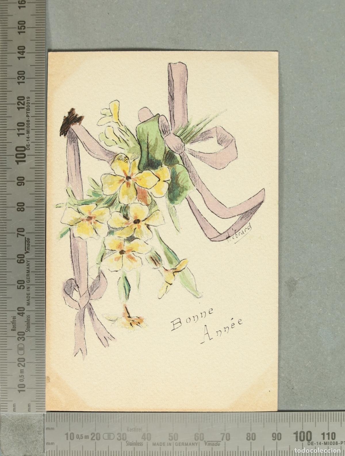 Postales: POSTAL. Bonne Ann&eacute;e - FIRMADA PINTADA A MANO