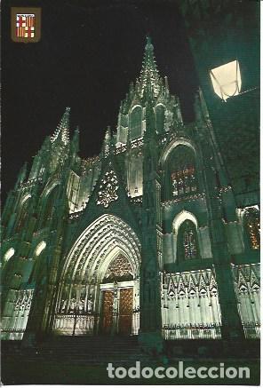 Postcards: POSTAL A7193: Catedral de Barcelona de noche