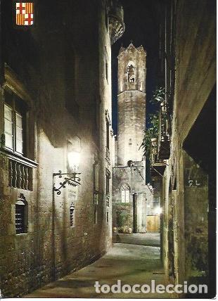 Postcards: POSTAL A7189: Barrio Gotico de Barcelona de noche