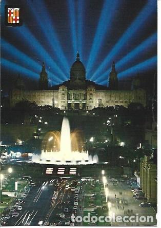 Cartoline: POSTAL A7330: Vista nocturna de las fuentes de Montjuic