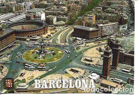 Cartoline: POSTAL A7340: Vista aerea de la Plaza Espanya de Barcelona