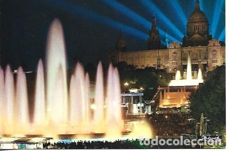 Postais: POSTAL A7341: Vista nocturna del Palacio Nacional de Montjuic