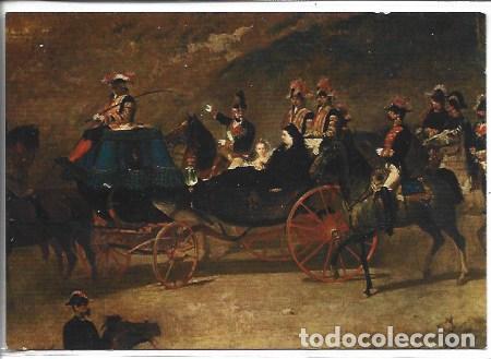 Postais: POSTAL A7744: La reina Maria Cristina pasando revista a las tropas, por Fortuny