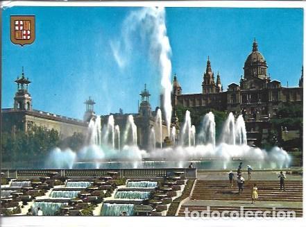 Postales: POSTAL A7836: Fuentes y Palacio de Montjuic en Barcelobna