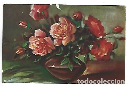 Postales: JARRON CON RAMO DE ROSAS
