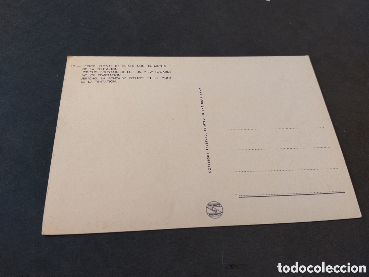 Postales: Postal Jeric&oacute; puente de Eliseo con el monte de la tentacion - Foto 2