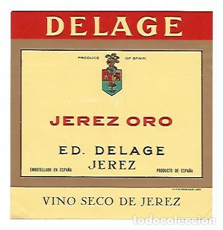 Postales: ETIQUETA 2343: Jerez Oro Delage - Varios