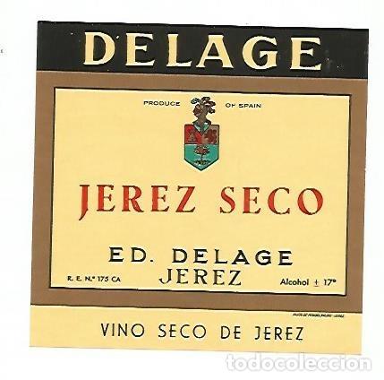 Postales: ETIQUETA 2338: Jerez seco Delage - Varios