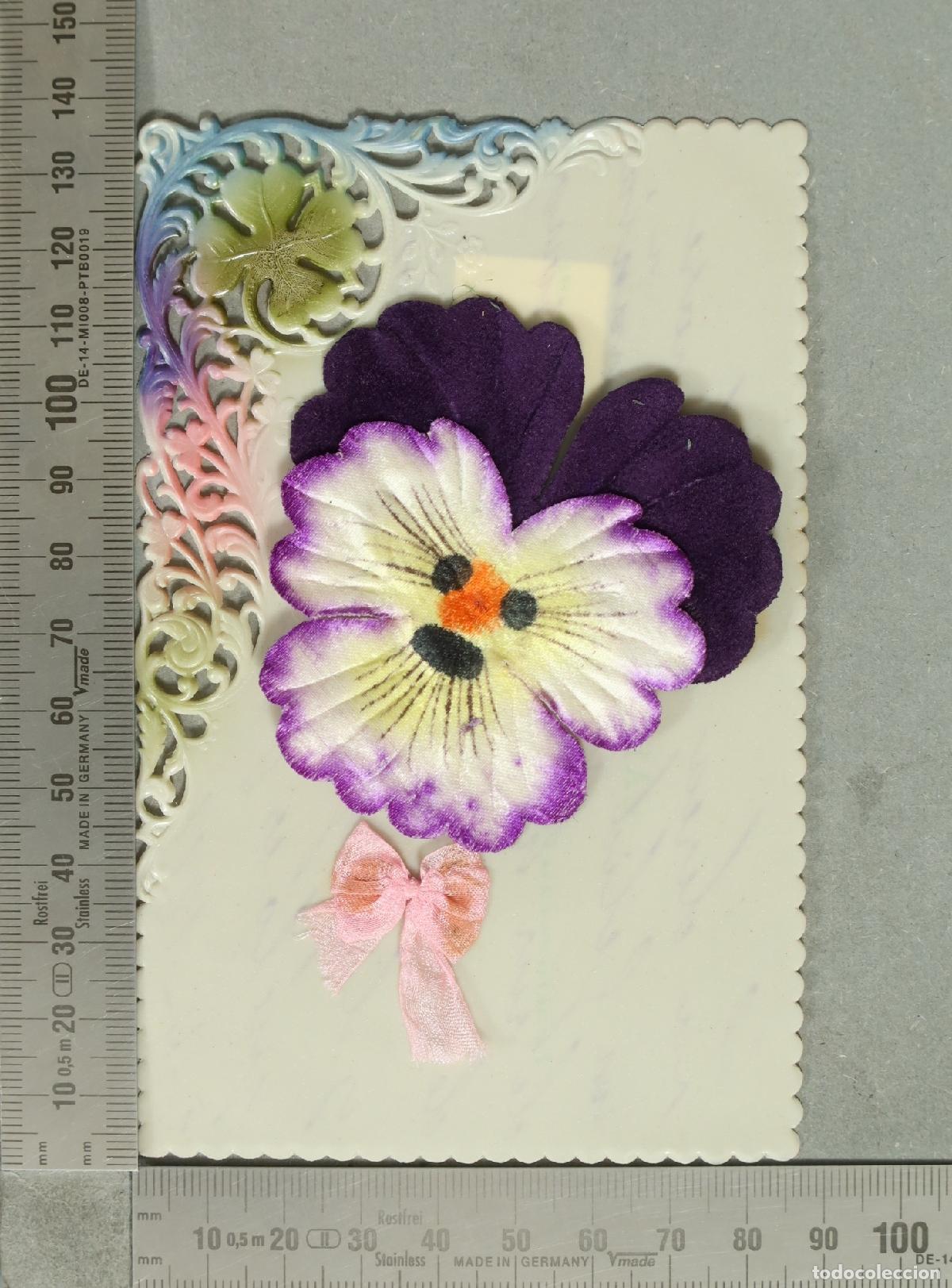 Postales: POSTAL. FLOR EN RELIEVE.