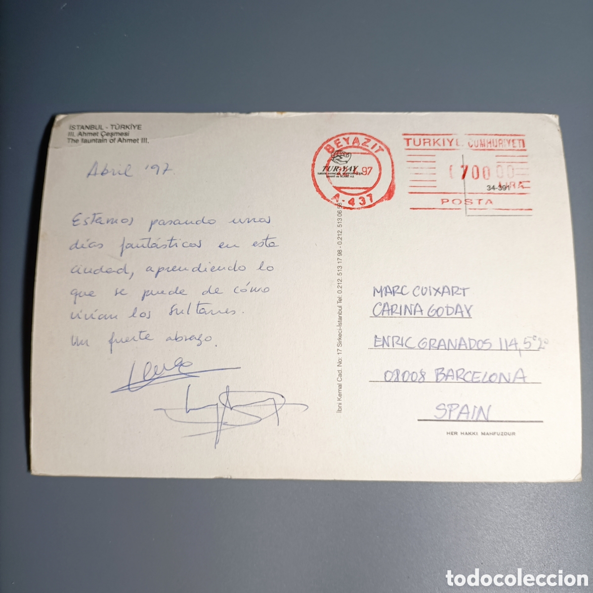 Postales: TARJETA POSTAL CIRCULADA. ISTANBUL - Foto 2