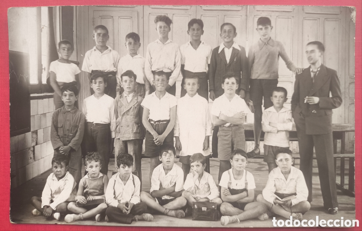 Postales: FOTOGRAF&Iacute;A RETRATO GRUPAL COLEGIO ALUMNOS Y PROFESOR POSTAL FOTOGR&Aacute;FICA C. 1930