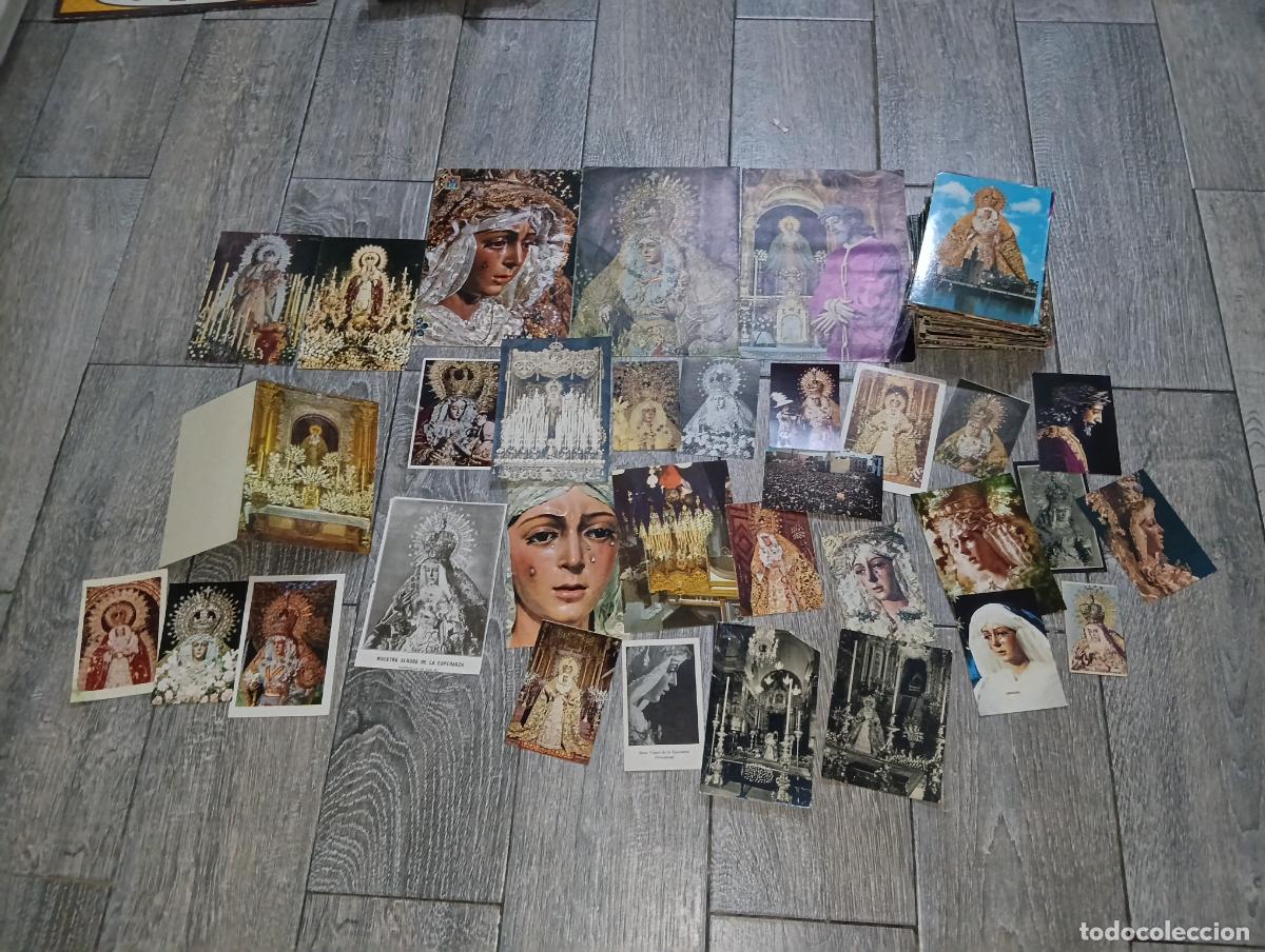 Postales: Lote de m&aacute;s de 100 postales y estampas antiguas de la Semana Santa Sevilla Especial Virgen Macarena