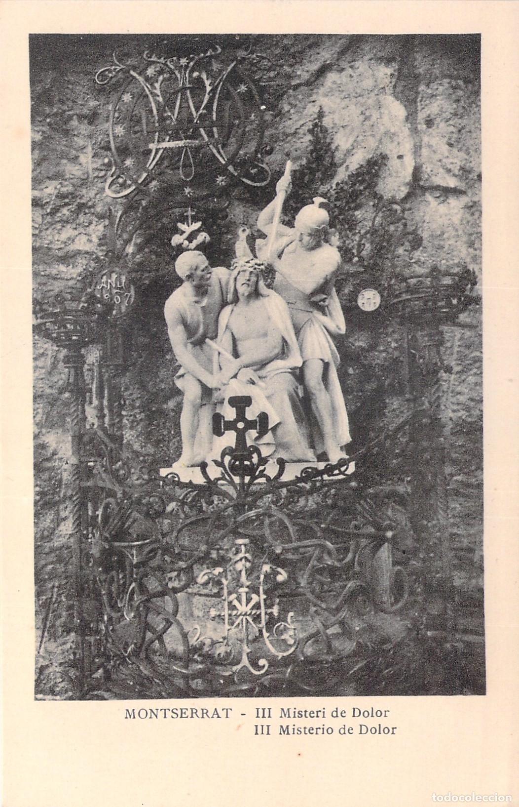 Postales: Postal de Montserrat III Misterio de Dolor Escultura Religiosa