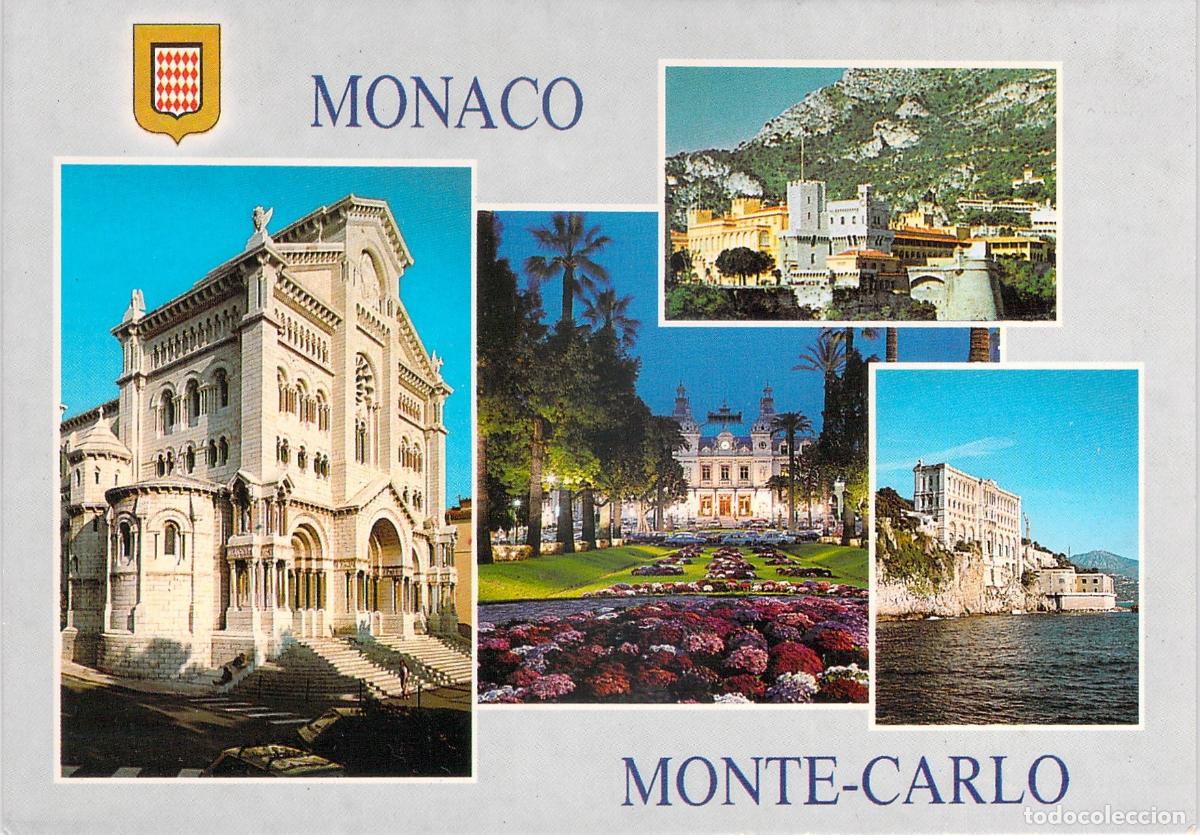 Postales: Postal de M&oacute;naco y Monte-Carlo con vistas emblem&aacute;ticas