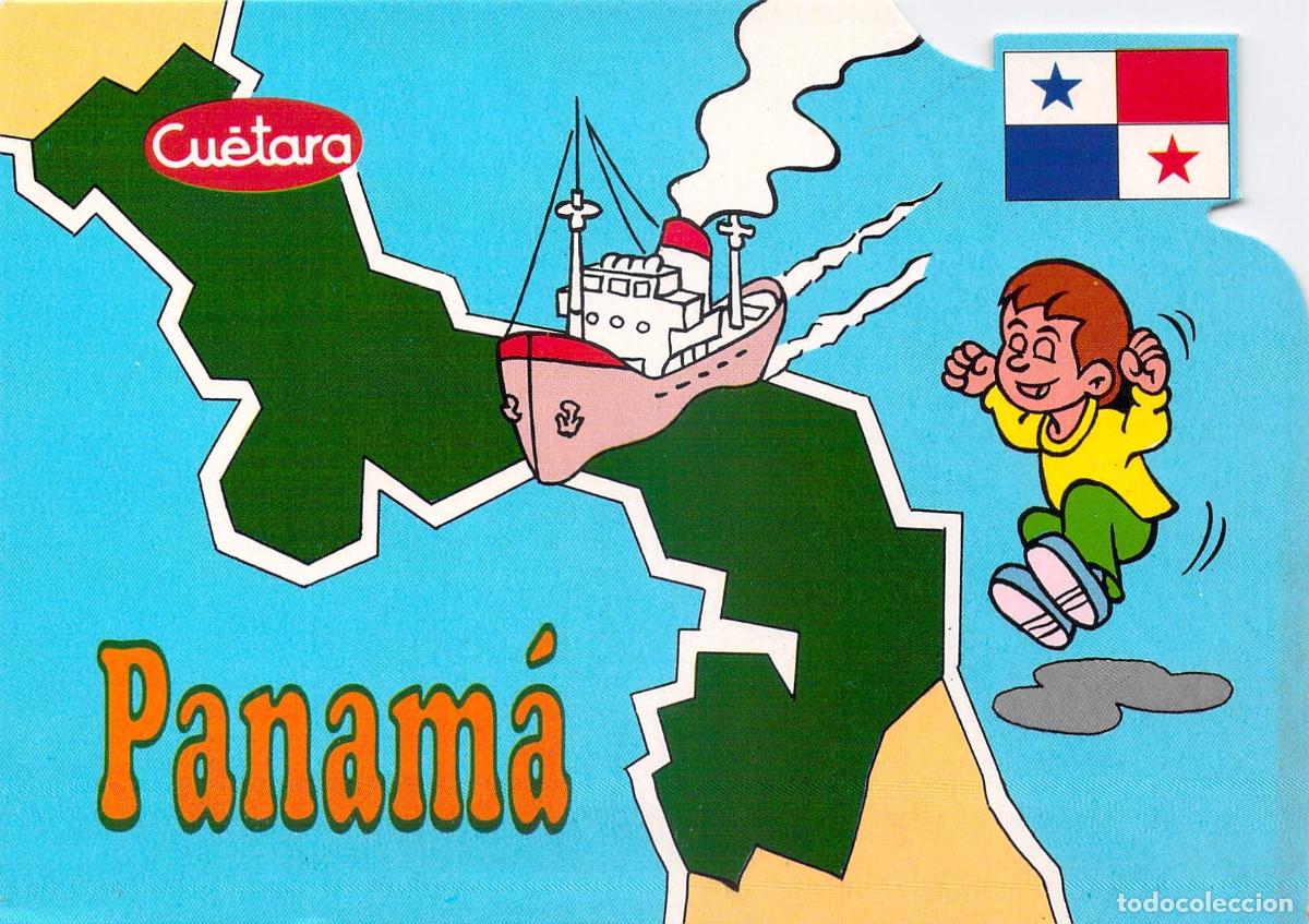 Postales: Postal de Panam&aacute; con Mapa y Dise&ntilde;o Infantil Promocional