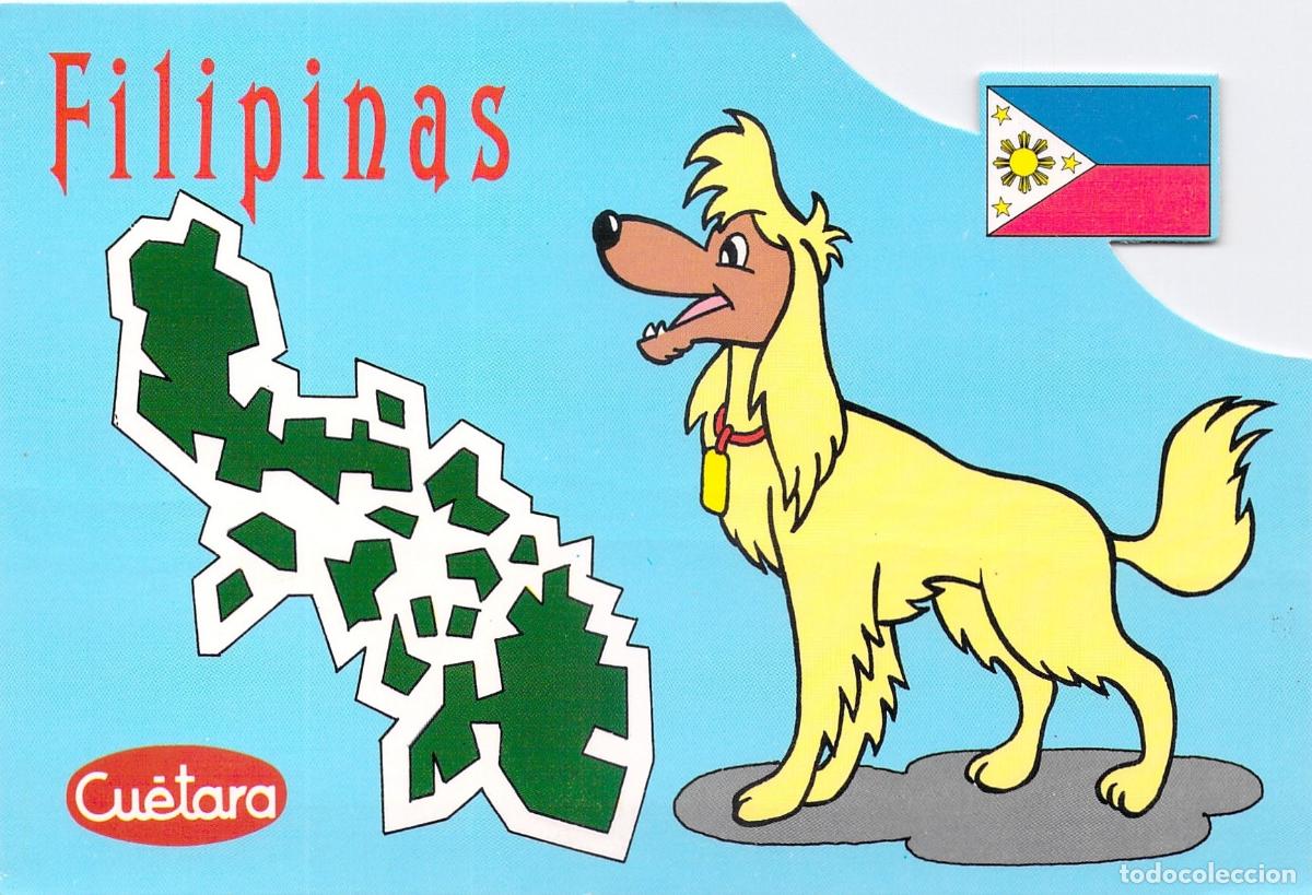 Postales: Postal de Filipinas con Mapa y Personaje de Dibujos Animados