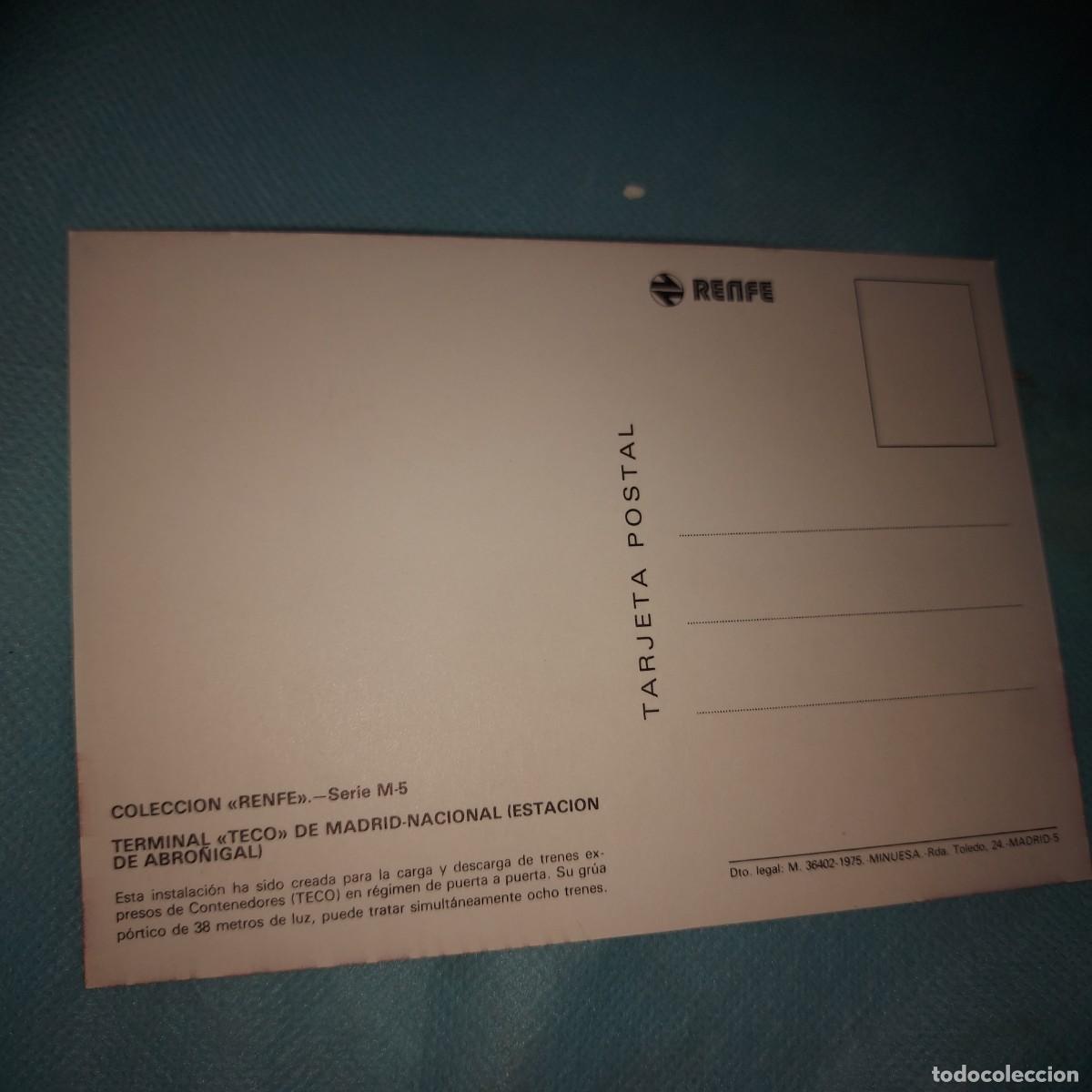 Postales: COLECCION RENFE, TARJETA POSTAL TERMINAL TECO DE CONTENEDORES DE MADRID , A&Ntilde;OS 70