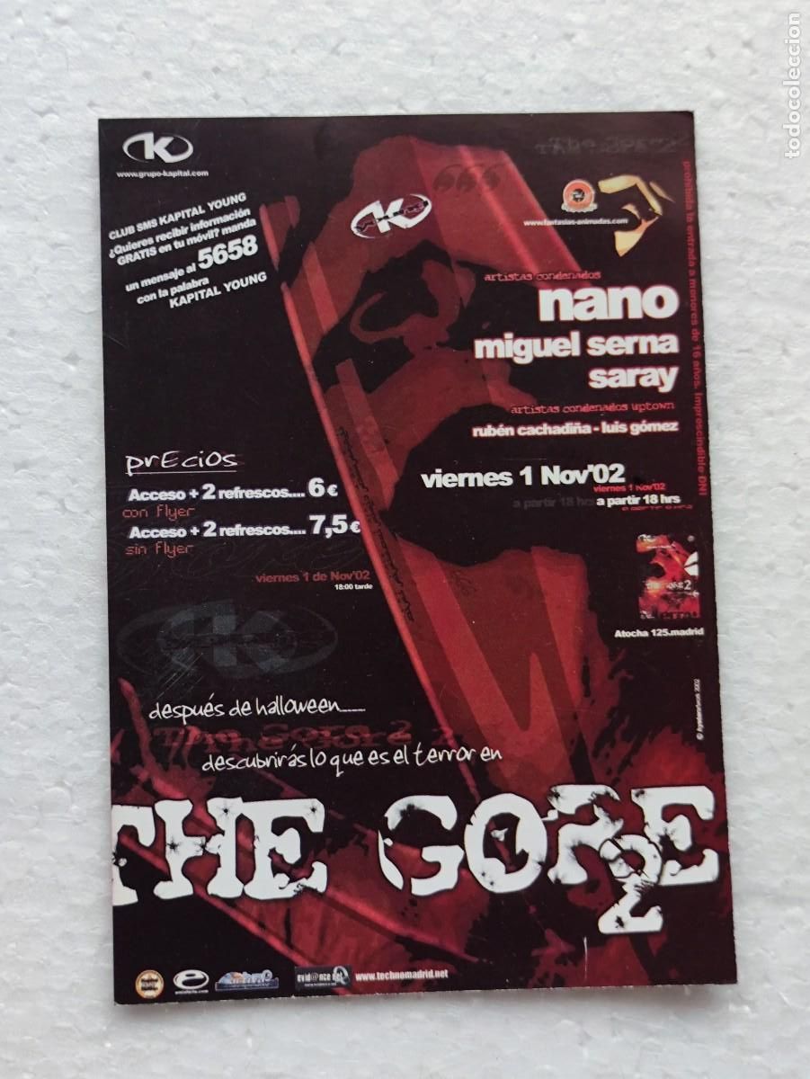 Cartoline: TARJETA FLYER - SALA KAPITAL MADRID - THE GORE 2 - 2002