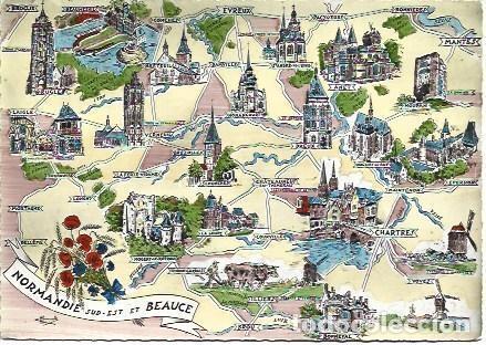 Postales: POSTAL L00543: Mapa de Normandia - Foto 1