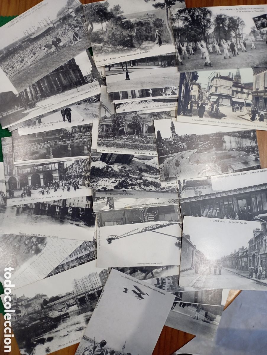 Postales: lote colecci&oacute;n 51 postales antiguas de Francia REIMPRESI&Oacute;N sin reproducci&oacute;n de las originales