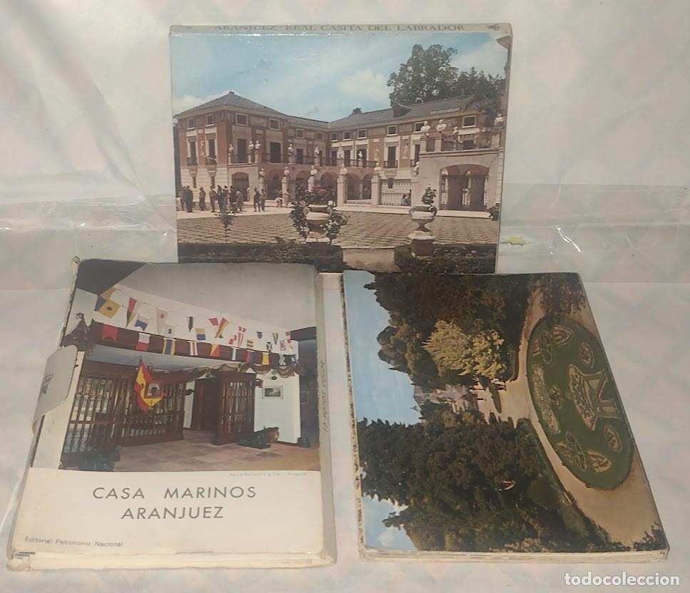 Postales: Postales en acorde&oacute;n Aranjuez - 3 Blocs: Casa Marinos / Palacio Real/Real Casita del Labrador.
